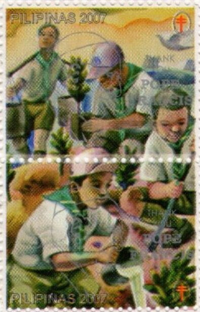 One Hundred Years of Scouting Overprinted Pope Francis 2015