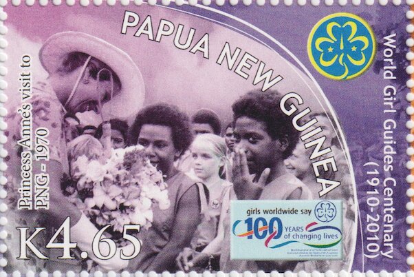 Princess Anne visiting PNG Girl Guides