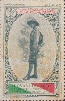 Serie XIV N.7 — Scout with pack and staff