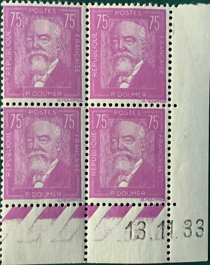 Block of four (quadra) — Paul Doumer 75 c