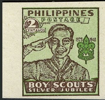 Saluting Scout — 2 c, imperforate