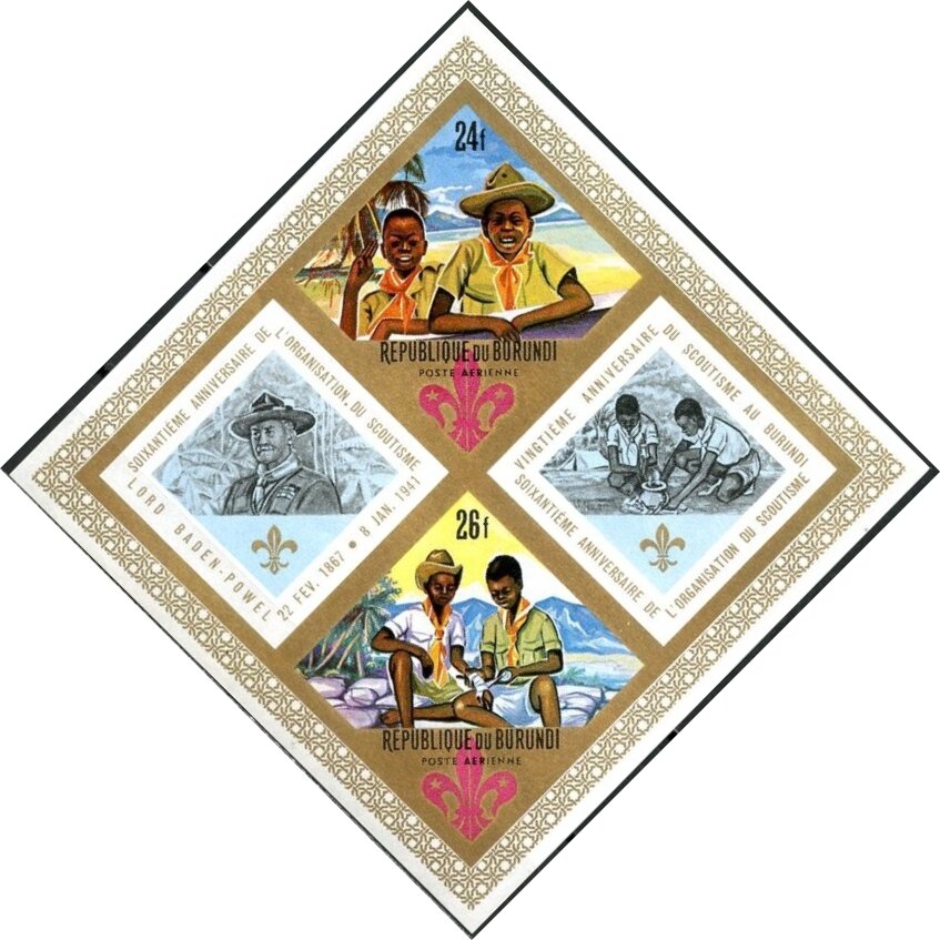 Scouting anniversaries diamond souvenir sheet, imperforate