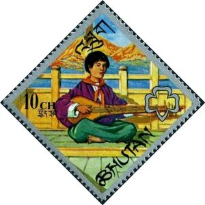 Girl Guide making music