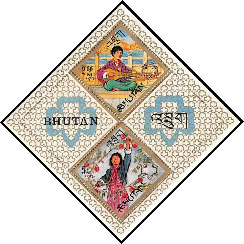 Souvenir sheet — music and picking fruit