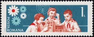 Pioneers transmitting by radio — 1 leu