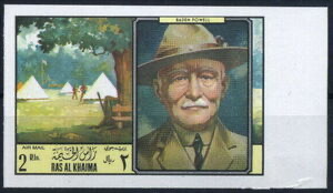 Baden-Powell and camp, lithographed, imperforate