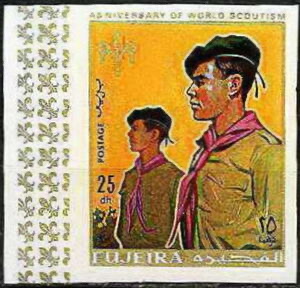 Scouts in uniform, imperforate