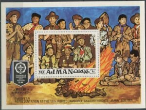 European Scouts around a camp fire