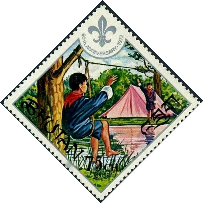 Crossing a stream in a rope sling