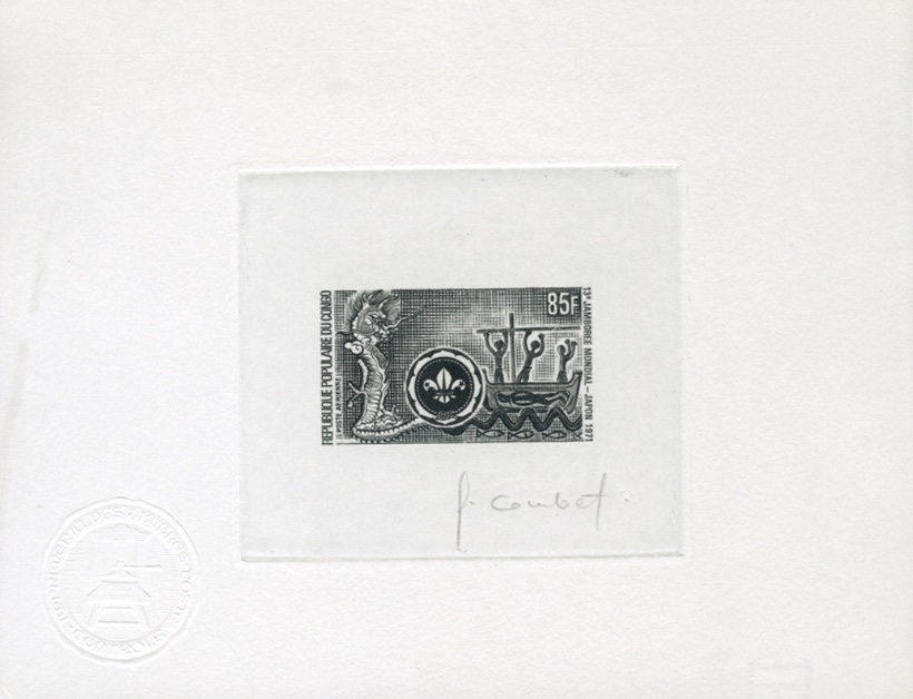 Signed artist proofs in black — 85, 90, 100 and 250 f, Imprimerie des Timbres-Poste control seal