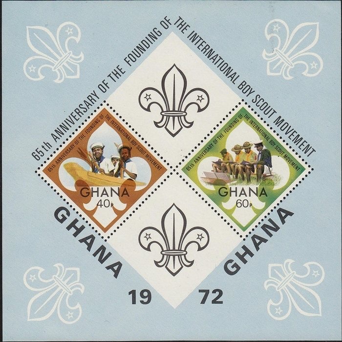 Souvenir sheet — Sea Scouts and Scouts studying
