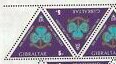 5 p tête-bêche pair — Girl Guides' Badge (gold, light blue)