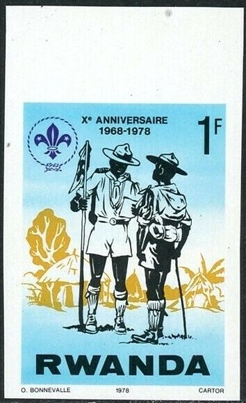 Scouts with unit flag, imperforate