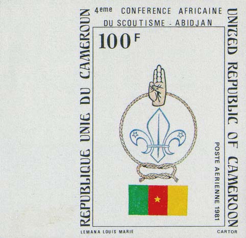 World Scout emblem and salute