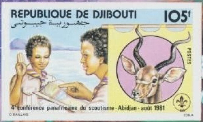 Scout sign and kudu, imperforate