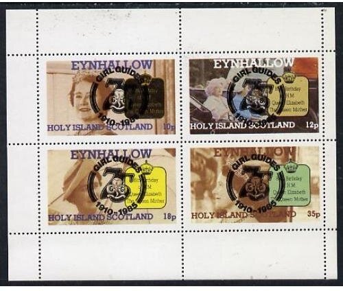 Life and Times of Queen Mother Girl Guides black overprint